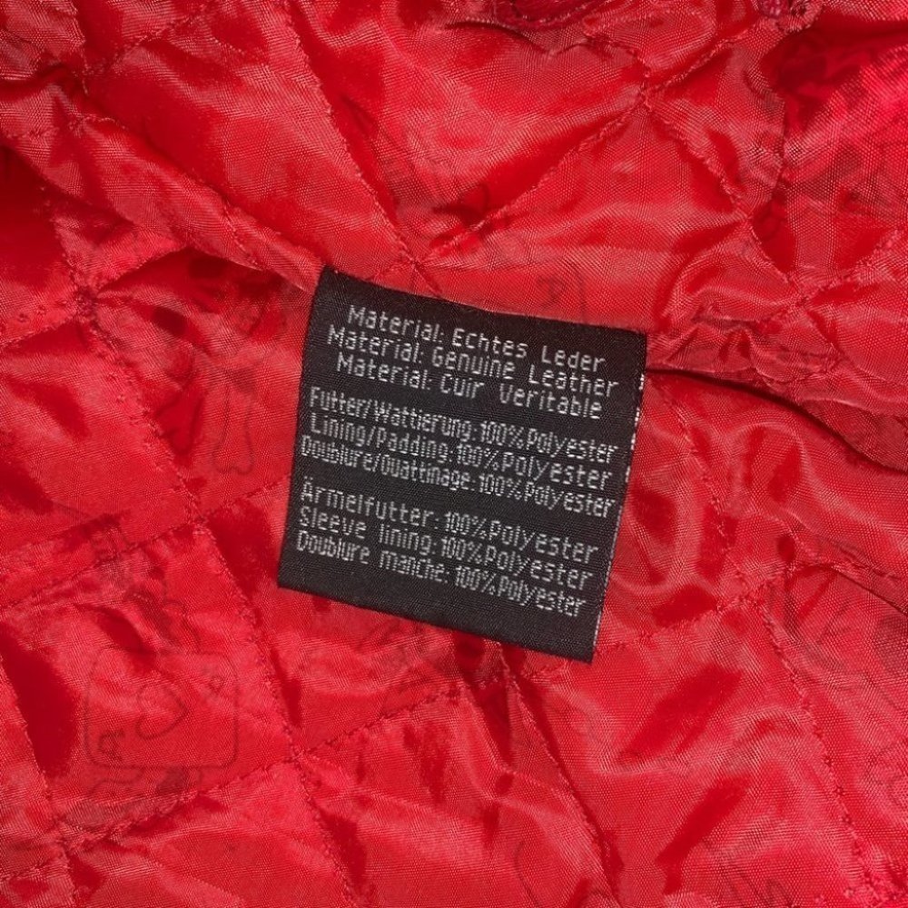 Ed Hardy Leather Jacket Women’s Size Medium Red‎  Y2K Vintage Hooded Authentic - Picture 11 of 12